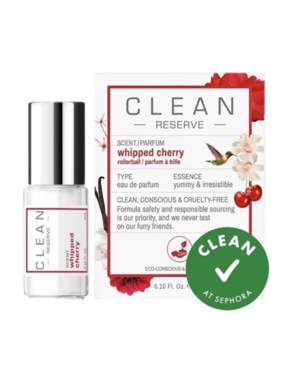 CLEAN RESERVE Whipped Cherry Eau de Parfum Roll-on - .10 fl oz NIB